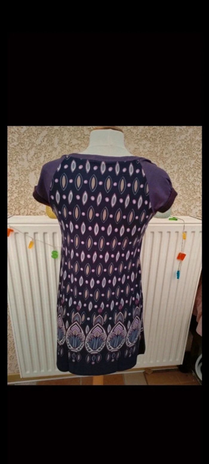 👗Robe à motifs violine T 40 Promod - photo numéro 2