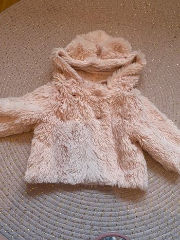 Manteau rose fausse fourrure ours