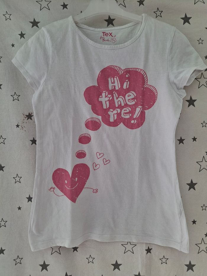 Tee-shirt blanc avec Inscription rose 12 ans Tex - photo numéro 2