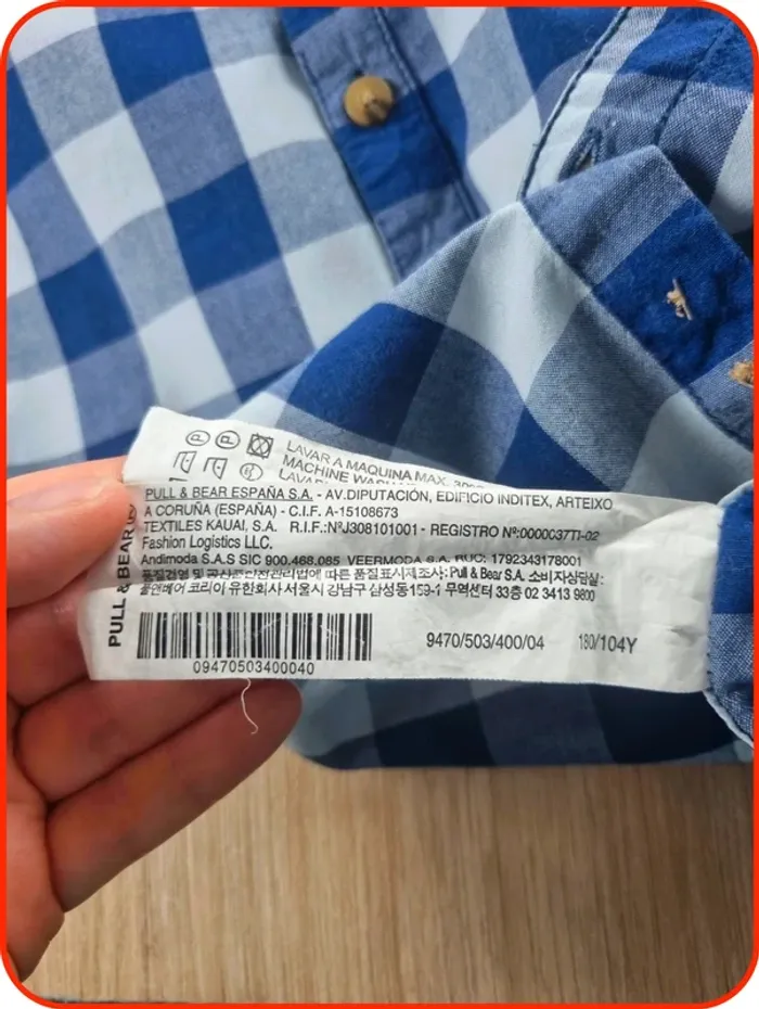 Chemise à carreaux bleue Homme Pull & Bear Taille L - photo numéro 3