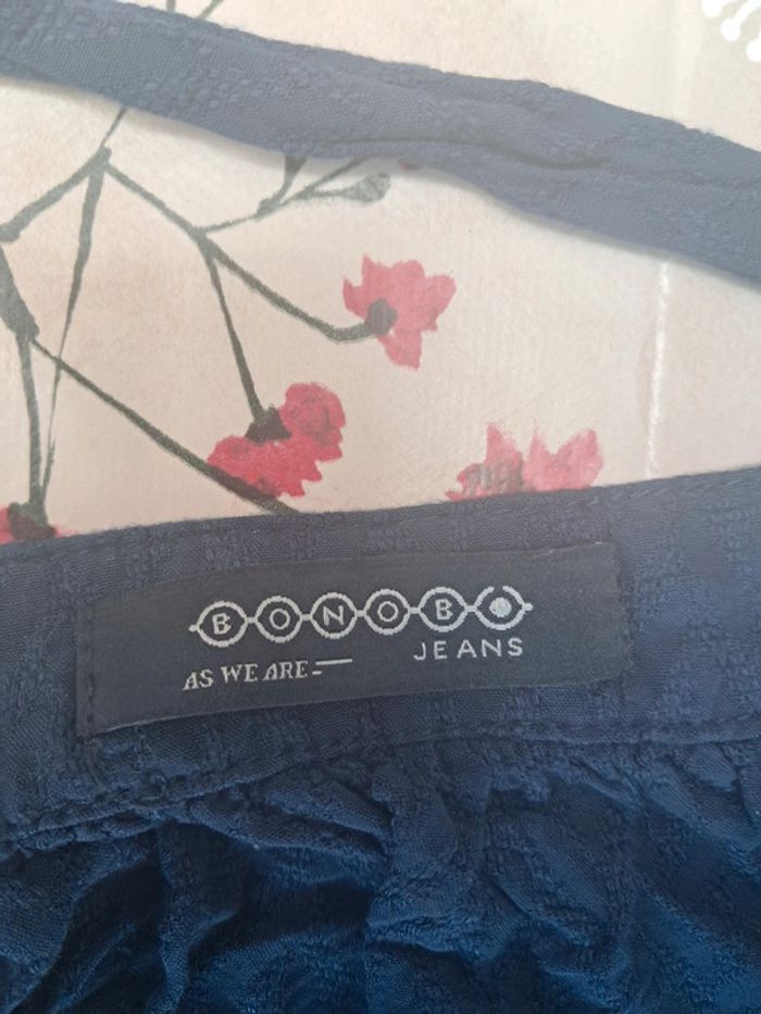 Belle jupe portefeuille bleue, bouton + lien 👗 - T40 - Bonobo - photo numéro 7