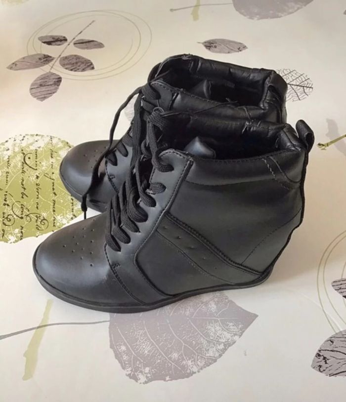 Bottine compensée noir de taille 39 - photo numéro 2