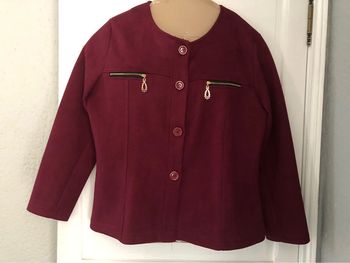 AN25-Veste fantaisie (entre le bordeaux et lie de vin) T 46-48 portée 1 soirée