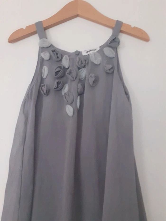 Robe fille été 7 / 8 ans grise marque 3 pommes - photo numéro 2