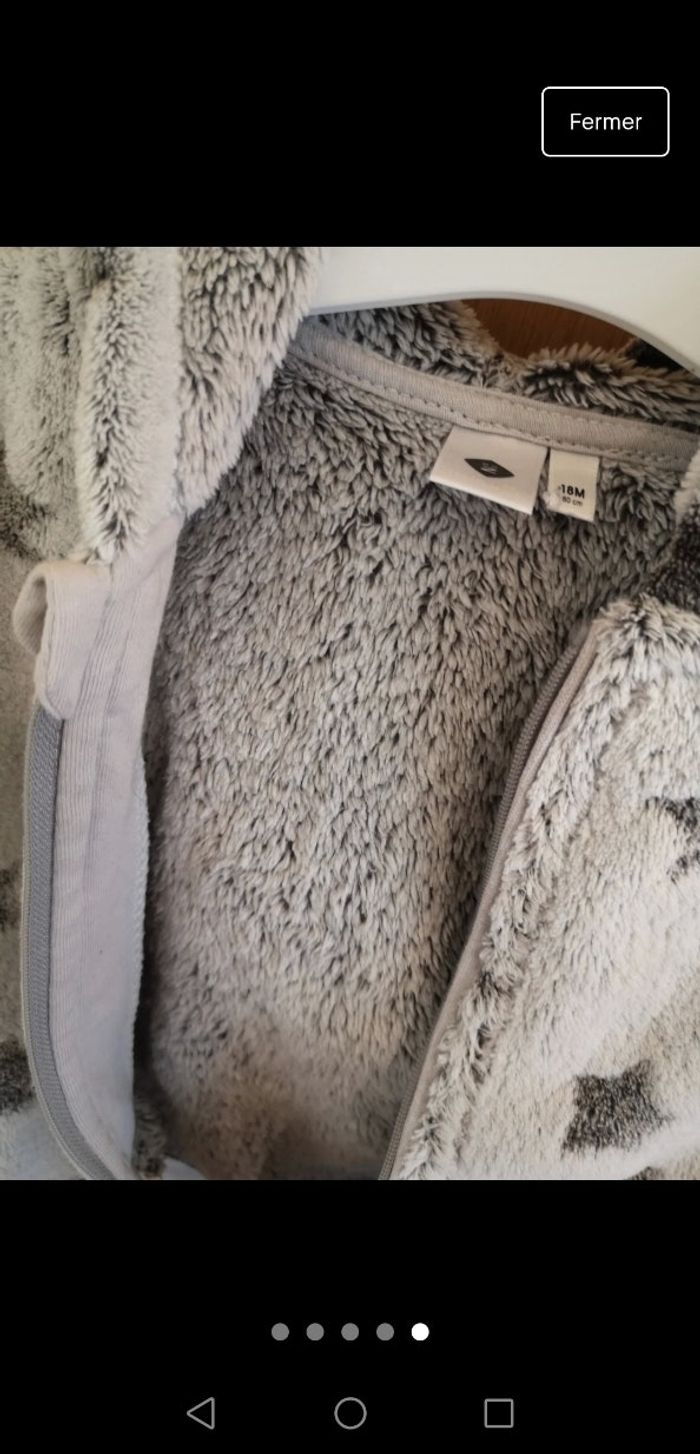 Gilet zippé chaud en gris Grain de blé 2 ans - photo numéro 5