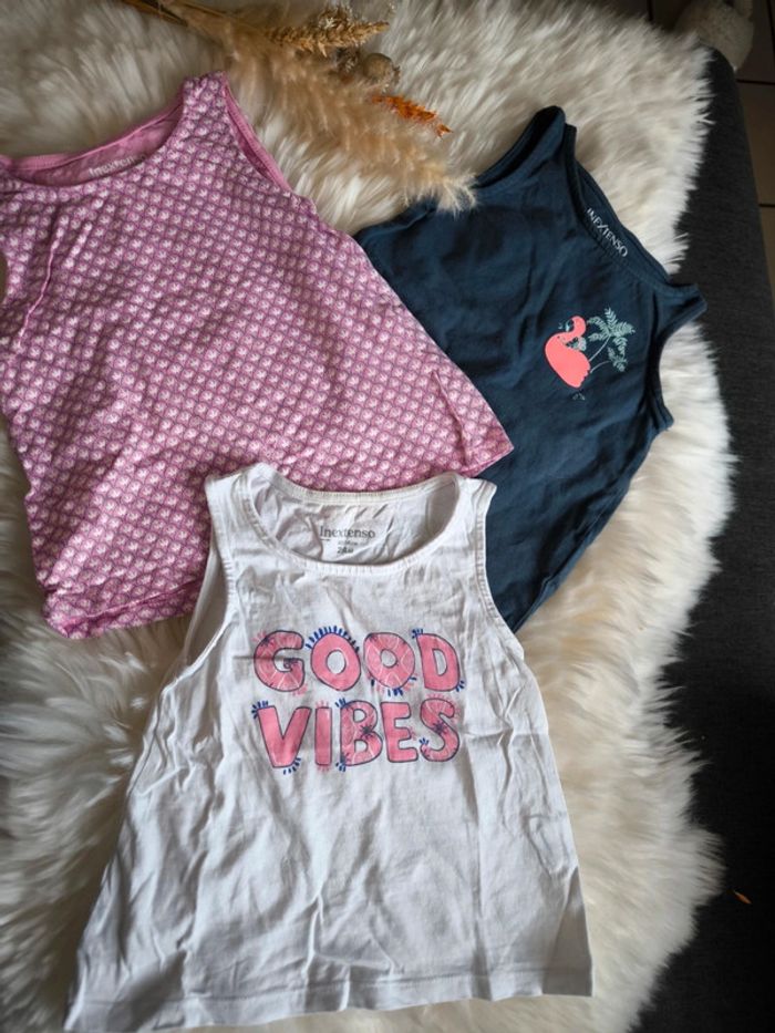🌸 Lot de 3 débardeurs été In Extenso 24 mois 🌸