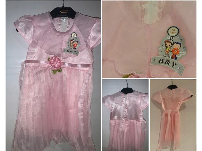 Robe longue rose chic , fillette 1 ans , baptême mariage événement - photo numéro 2