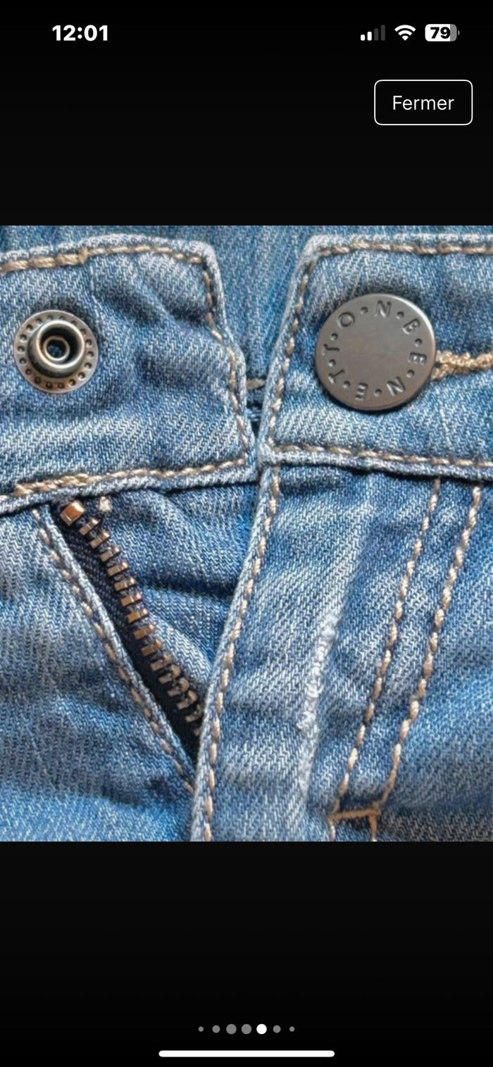Short en denim stretch imprimé sur le devant - photo numéro 5
