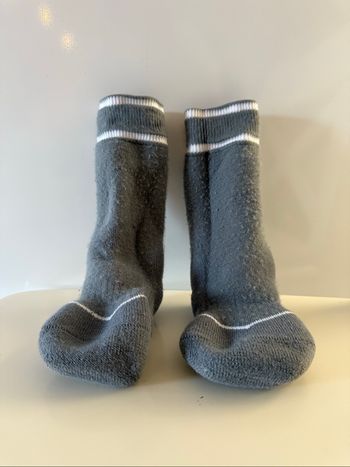 Chaussettes de ski chaudes Wedze grise et blanche 27/30
