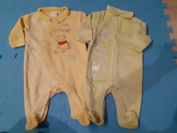 Lot de 2 pyjamas velours, 3mois