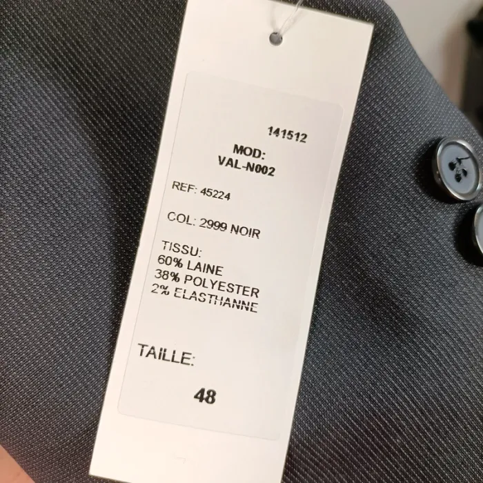 Veste de costume noire VAL-N0002 - Taille 48 A492 - photo numéro 7