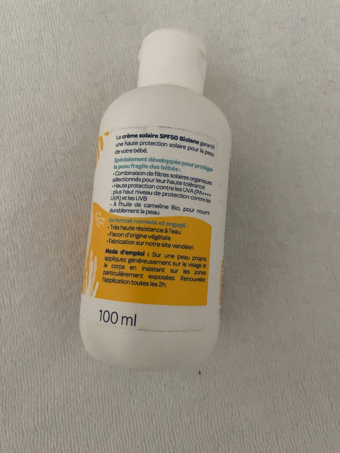 Crème solaire biolane - photo numéro 2