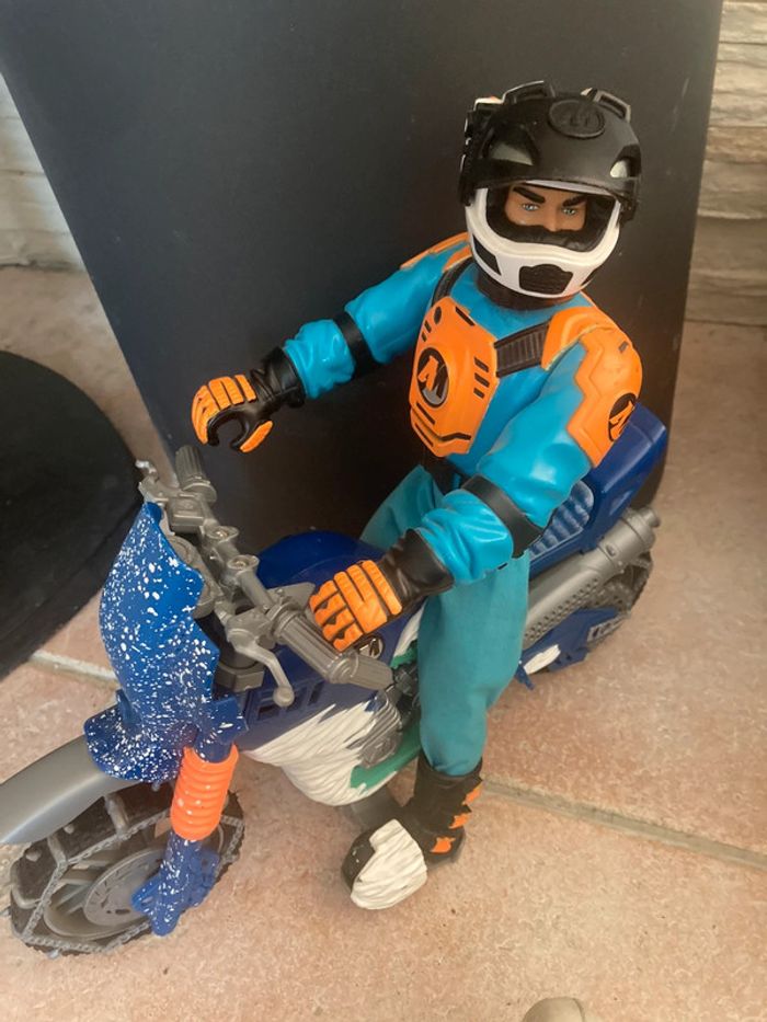 Moto Neige Action Man Mission Artic Motocross Hasbro 99 + Figurine Articulé Vintage - photo numéro 3