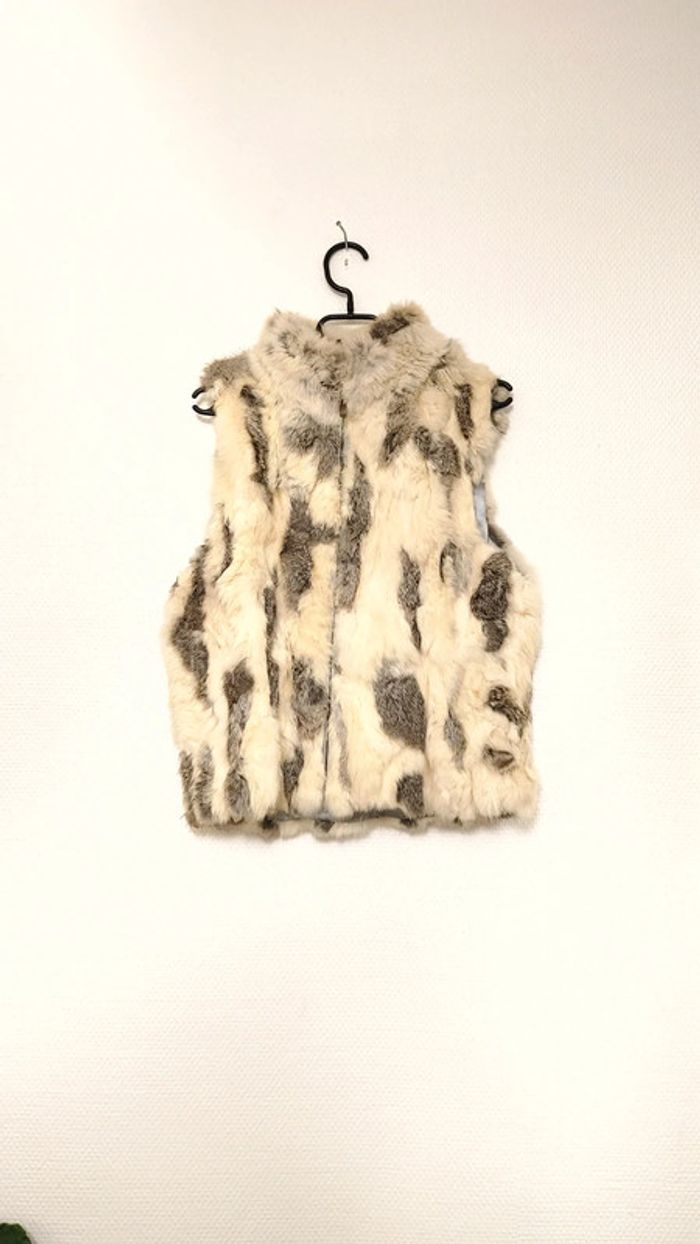 Gilet boléro sans manche en fausse fourrure intérieur Satin - photo numéro 3