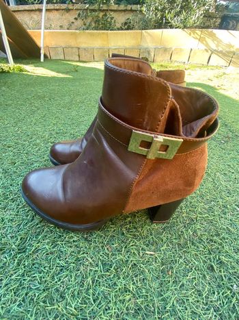 Bottines camel 2 matieres