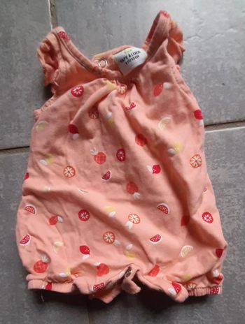 Combi short fille tape à l'œil 1 mois