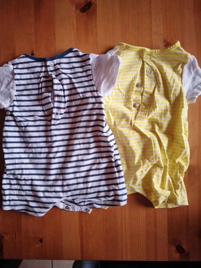 Lot de 2 combinaisons courtes taille 3 mois - photo numéro 2