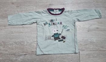 T-shirt manches longues Sergent Major 18 mois Ours Artiste Tres Bonne Etat