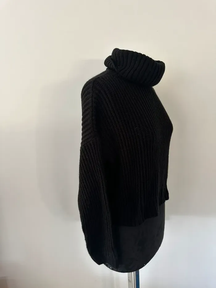 Pull noir col roulé - photo numéro 3