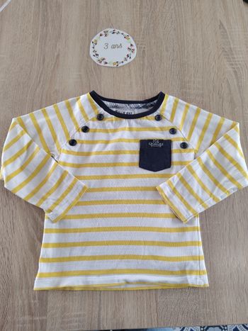 T-shirt manches longues 3ans Elle est où la mer tbe