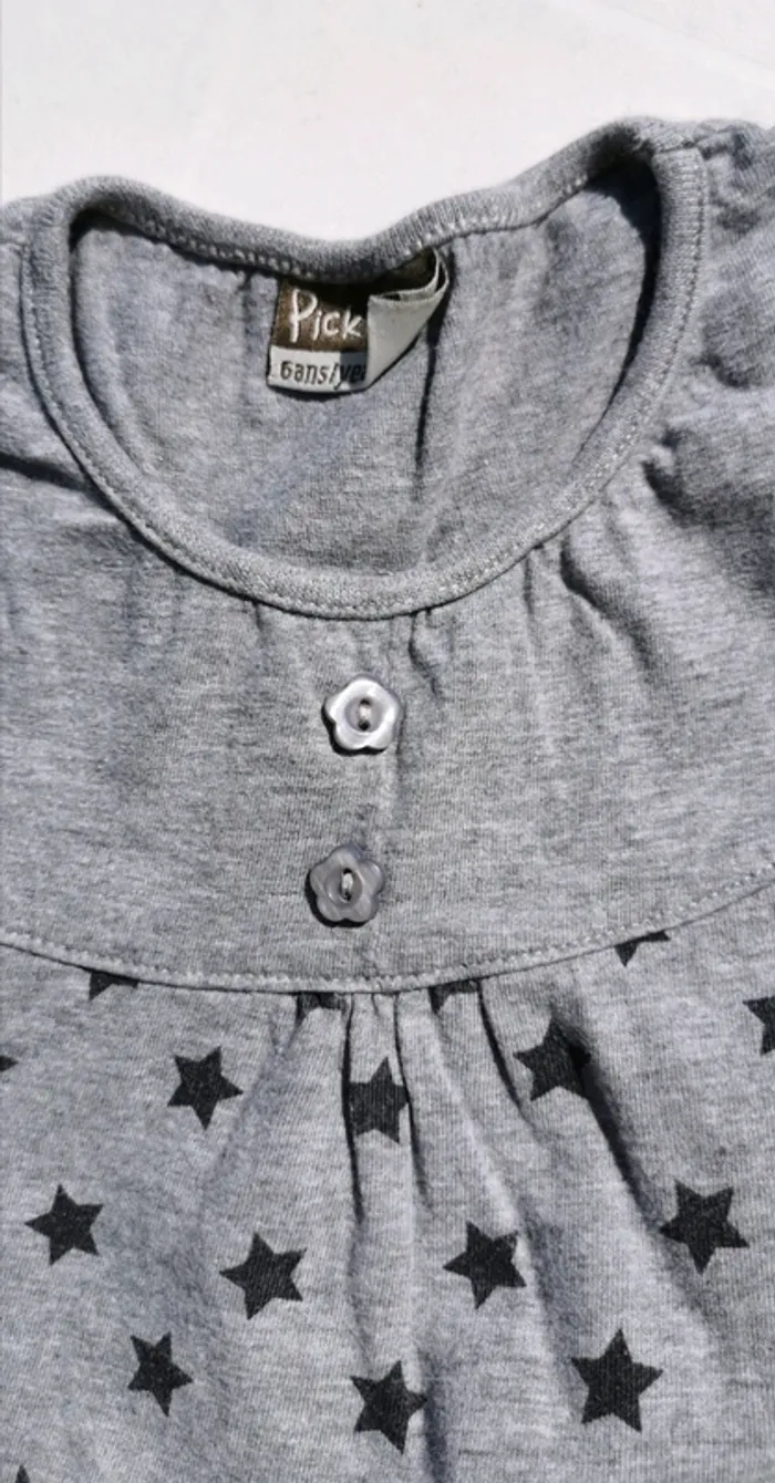 Tee-shirt tunique manches courtes étoiles pick ouic 6 ans - photo numéro 2