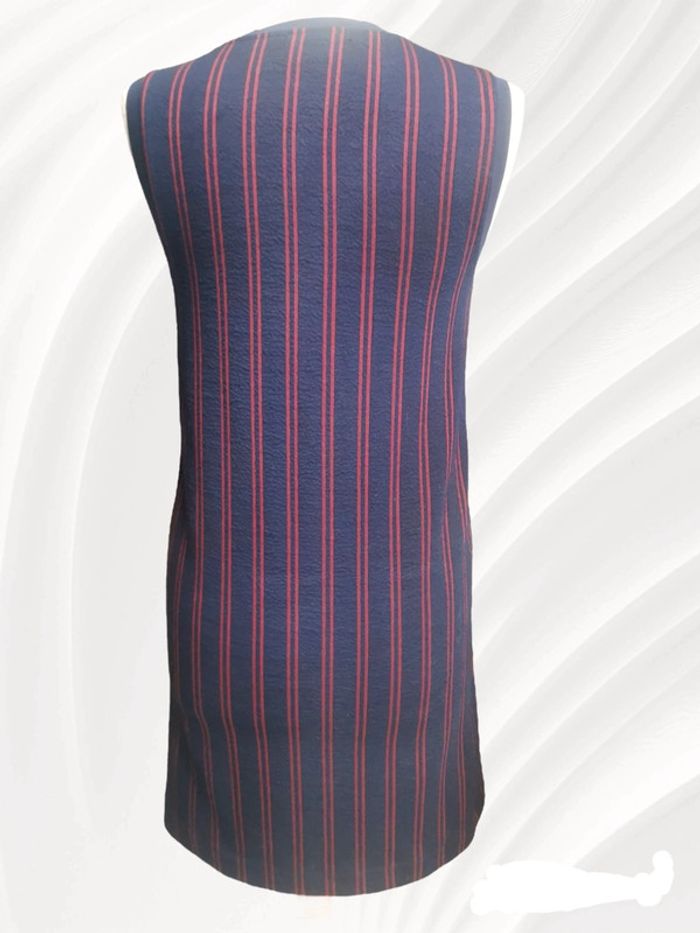 Robe droite sans manches bleu marine et bordeaux - photo numéro 3