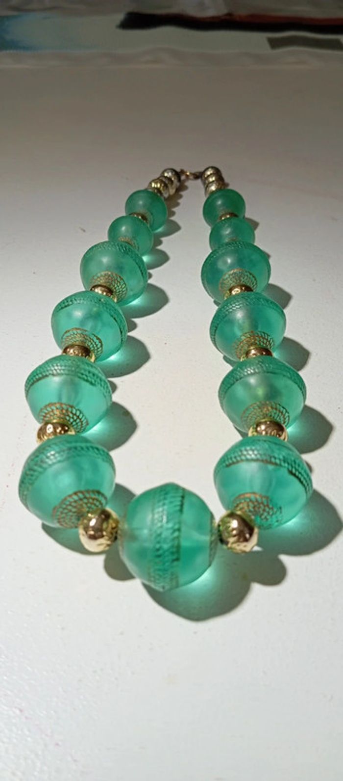 Collier grosses perles transparentes - photo numéro 2