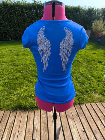 Pull manche courte Bleu électrique taille unique 