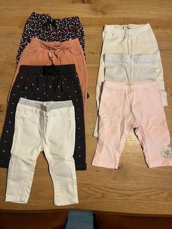 4 pantalons 3 legging fille 6 mois 