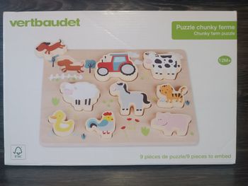 Puzzle Chunky Farm Verbaudet – dès 12 mois – Très bon état