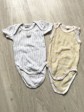 2 bodies à rayures 3 mois (Absorba)