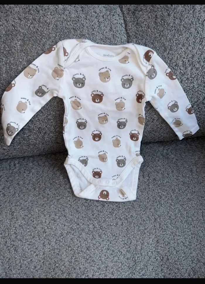 Bodie unisexe manches longues blanc motifs ourson C&A neuf