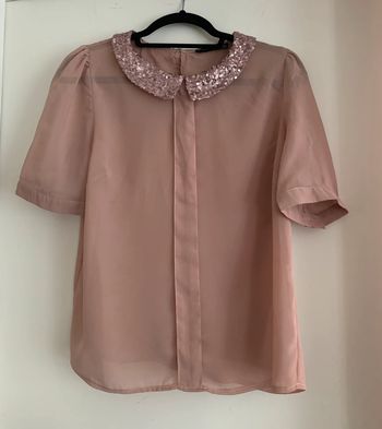 Blouse rose à sequins taille M