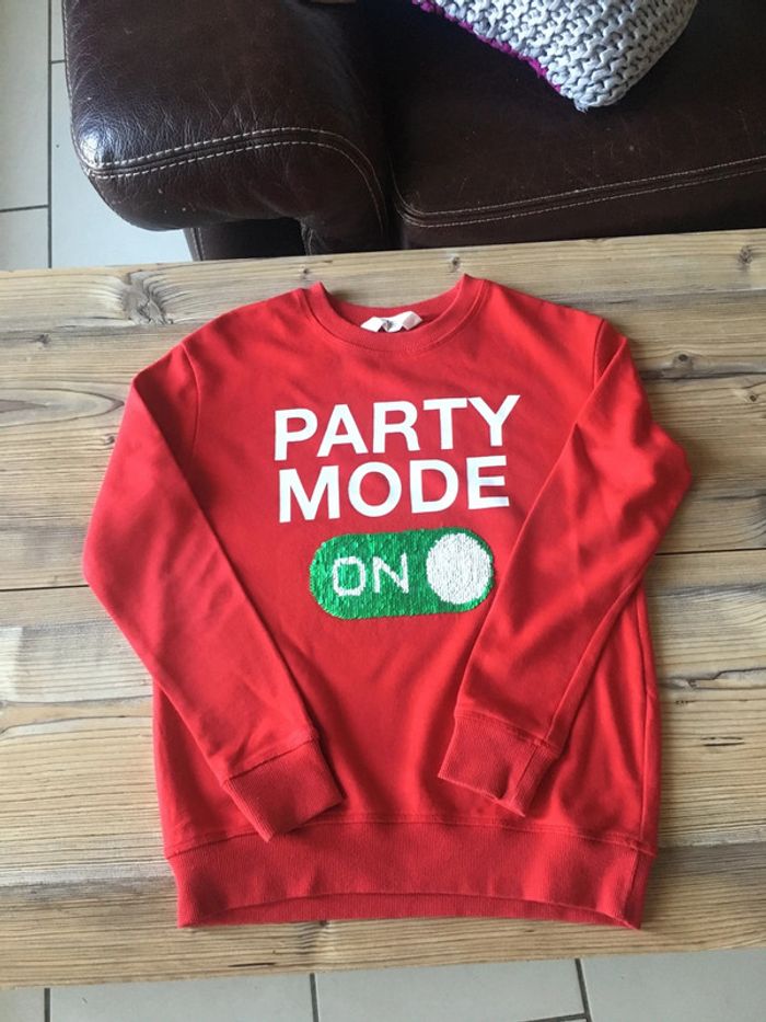 Pull fin sequins réversibles 9/10ans - photo numéro 2