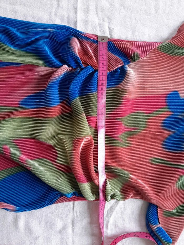 Jolie robe longue multicolore plissée moulante drapée Asos Design - photo numéro 12