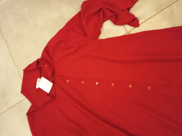robe chemise rouge neuve étiquette achat just me - photo numéro 2