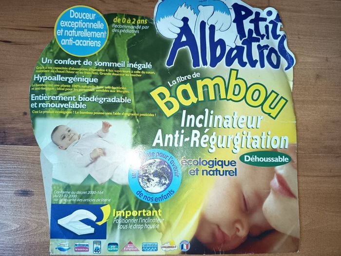Plan incliné bébé anti-reflux en bambou, P'tit albatros, 0-2 ans