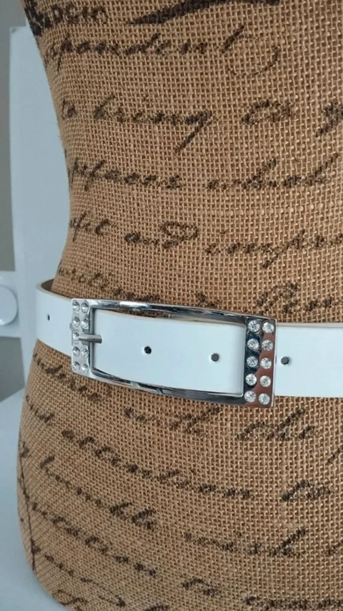 Ceinture blanche argenté 80 cm femme - photo numéro 6