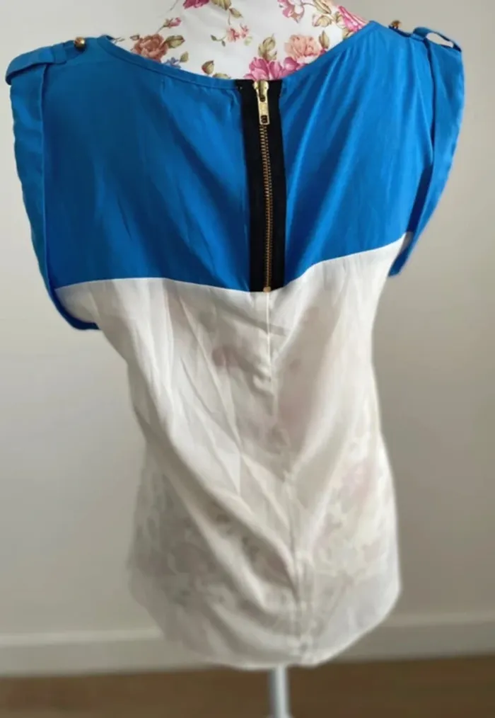 Top bicolore bleu et blanc Sfera - photo numéro 2