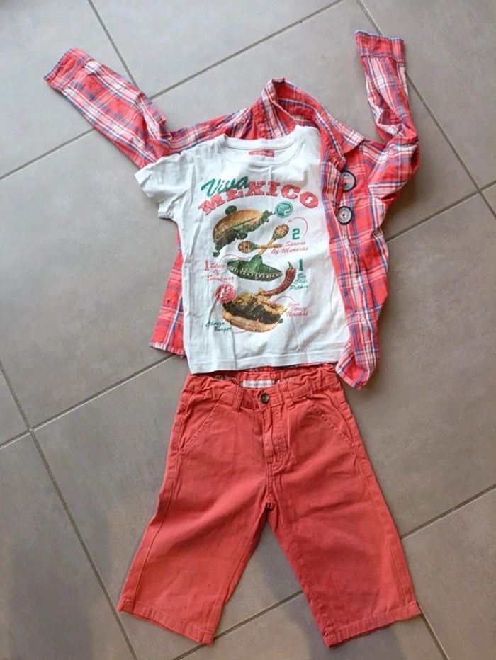 Ensemble short t shirt chemise garçon 6 ans