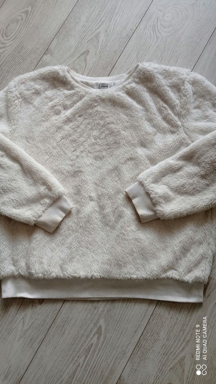 Gros  sweat moumoute Pinkie écru taille M bon état !