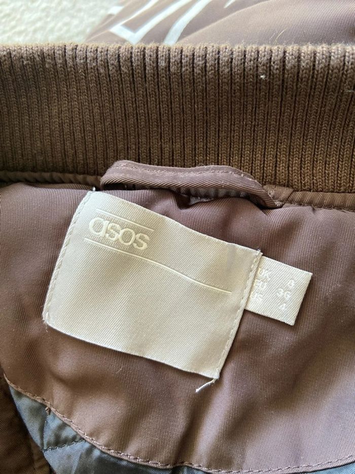 Veste intérieure matelassée bomber style aviateur Marron Asos Taille S - photo numéro 3