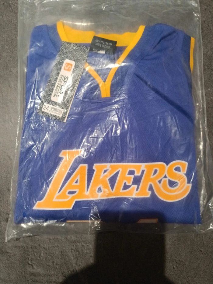 Tenue NBA Los Angeles Lakers Kobe Bryant violet et jaune t24 - photo numéro 4