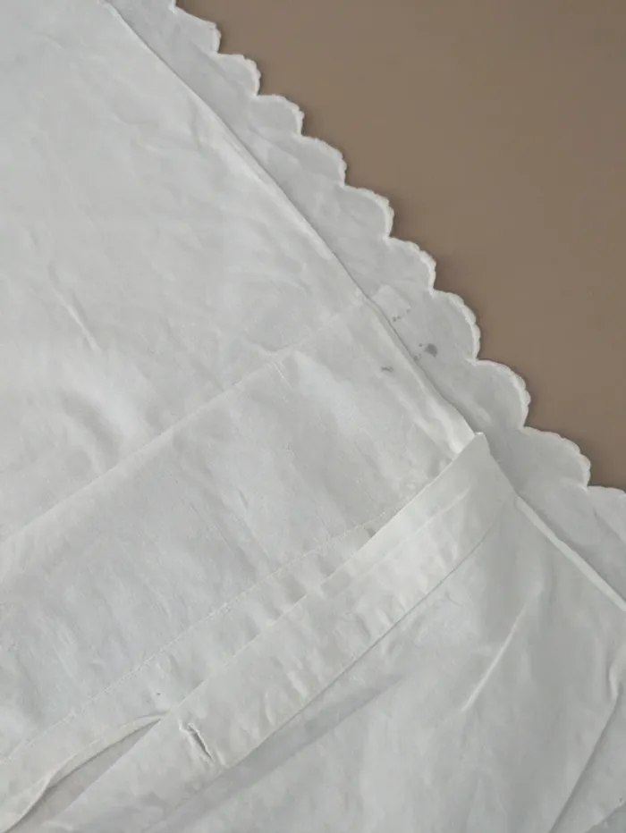 Linge de lit ancien taie d'oreiller en demi lune pour berceau monogramme Bébé - photo numéro 10