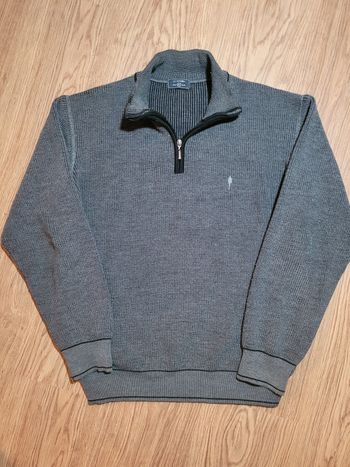 Pull Half Zip Col Camionneur Vintage Gris La Squadra