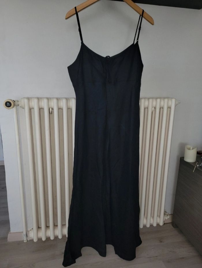 Robe longue noire deco fleur - photo numéro 4