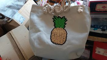 Grand sac style plage ananas sequins
