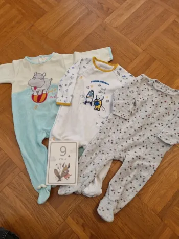 Lot 3 pyjamas hiver 9 mois