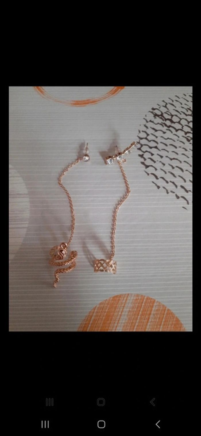 Boucles d'oreilles avec bagues cartilage - photo numéro 2