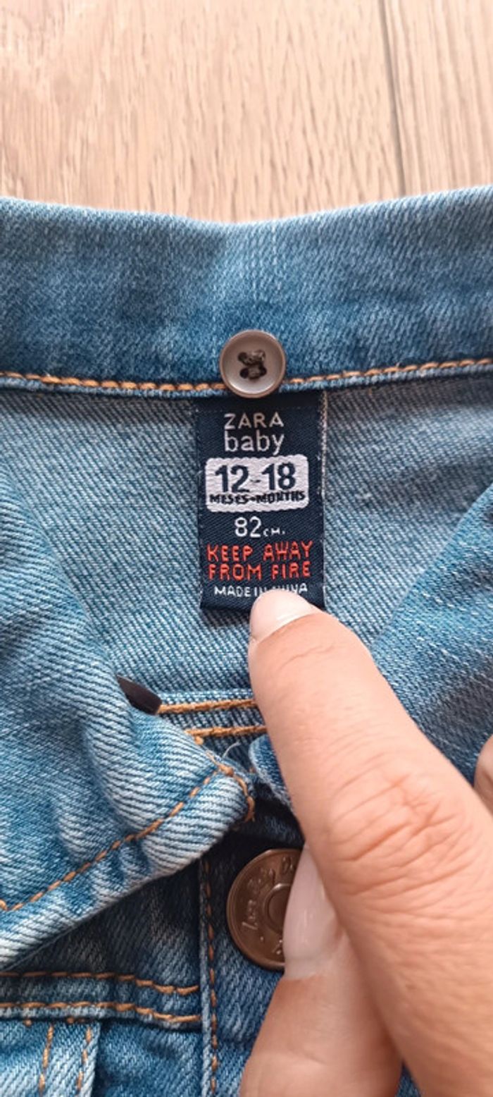 Veste en jeans 12/18mois zara - photo numéro 2